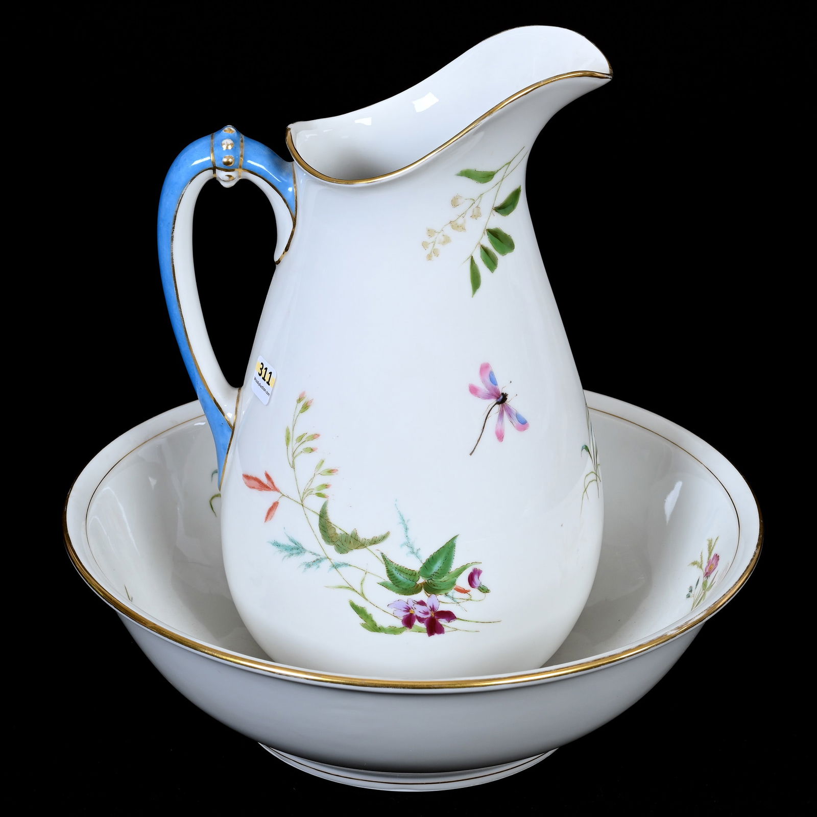 Pitcher & Bowl Set Marked H & C (Haviland & Co) (1 of 3)