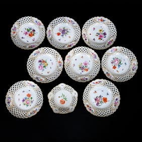 (9) Assorted Items, Meissen Blue Crossed Swords Mark