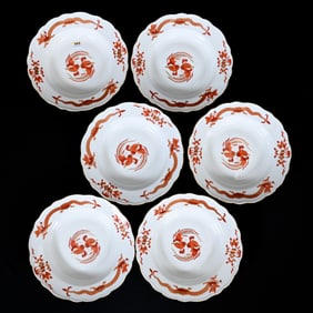 (6) Bowls, Meissen Blue Crossed Swords Mark