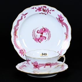 Luncheon Set, Meissen Blue Crossed Swords Mark