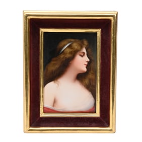 Porcelain Plaque, Hand Painted Portrait