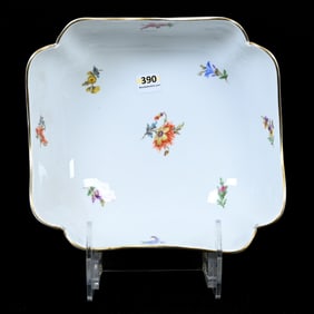Square Bowl, Meissen Blue Crossed Swords Mark