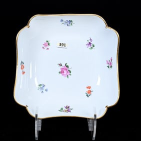 Square Bowl, Meissen Blue Crossed Swords Mark