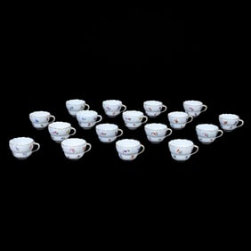 (17) Cups, Meissen Blue Crossed Swords Mark