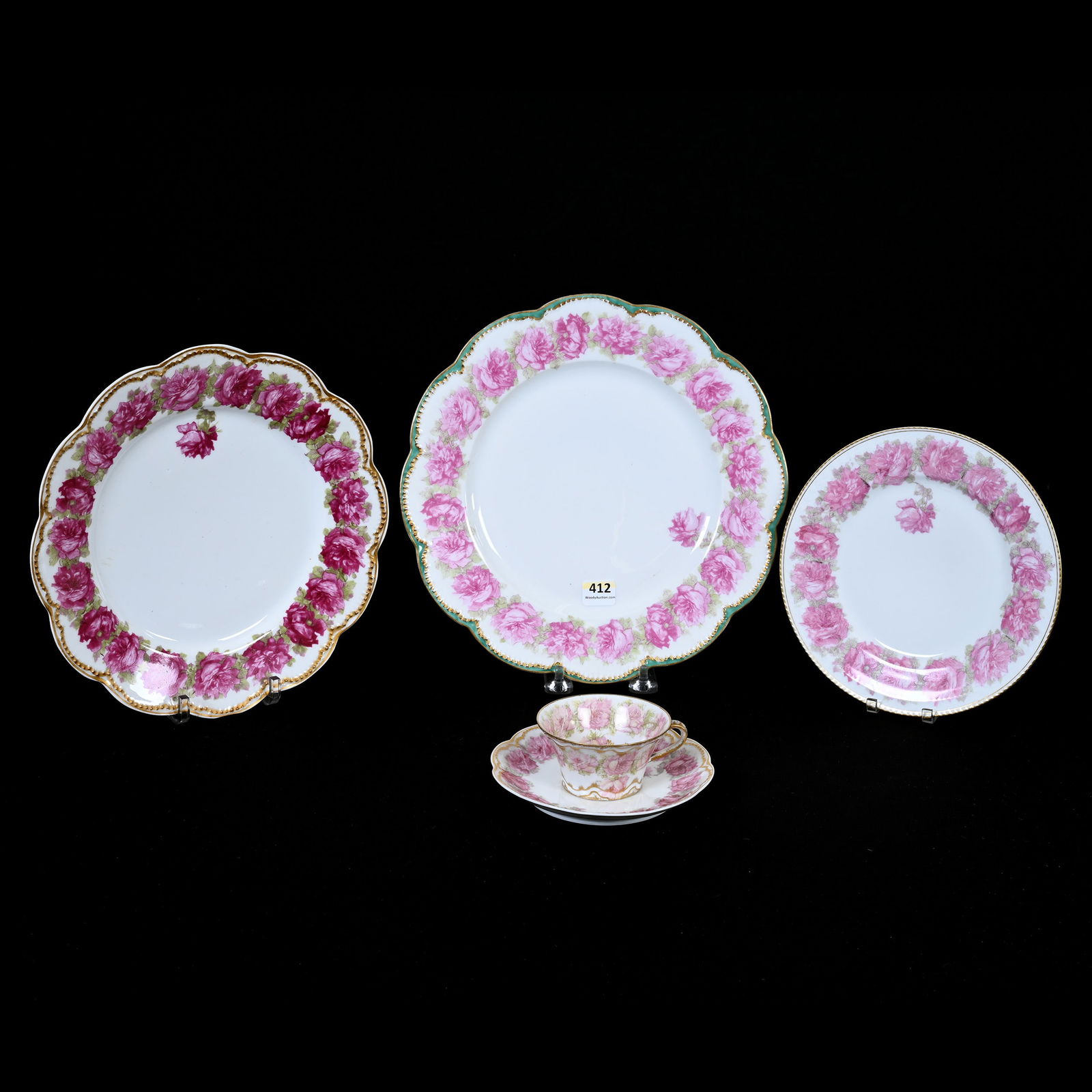 (4) Haviland Limoges Items With Rose Decor (1 of 3)