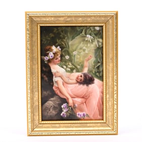 Porcelain Plaque, German, Impressed "MR 107"