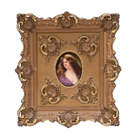 Oval Porcelain Plaque, German