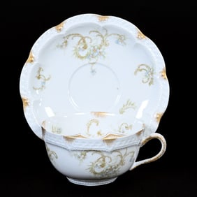 Mustache Cup/Saucer, H&C Limoges