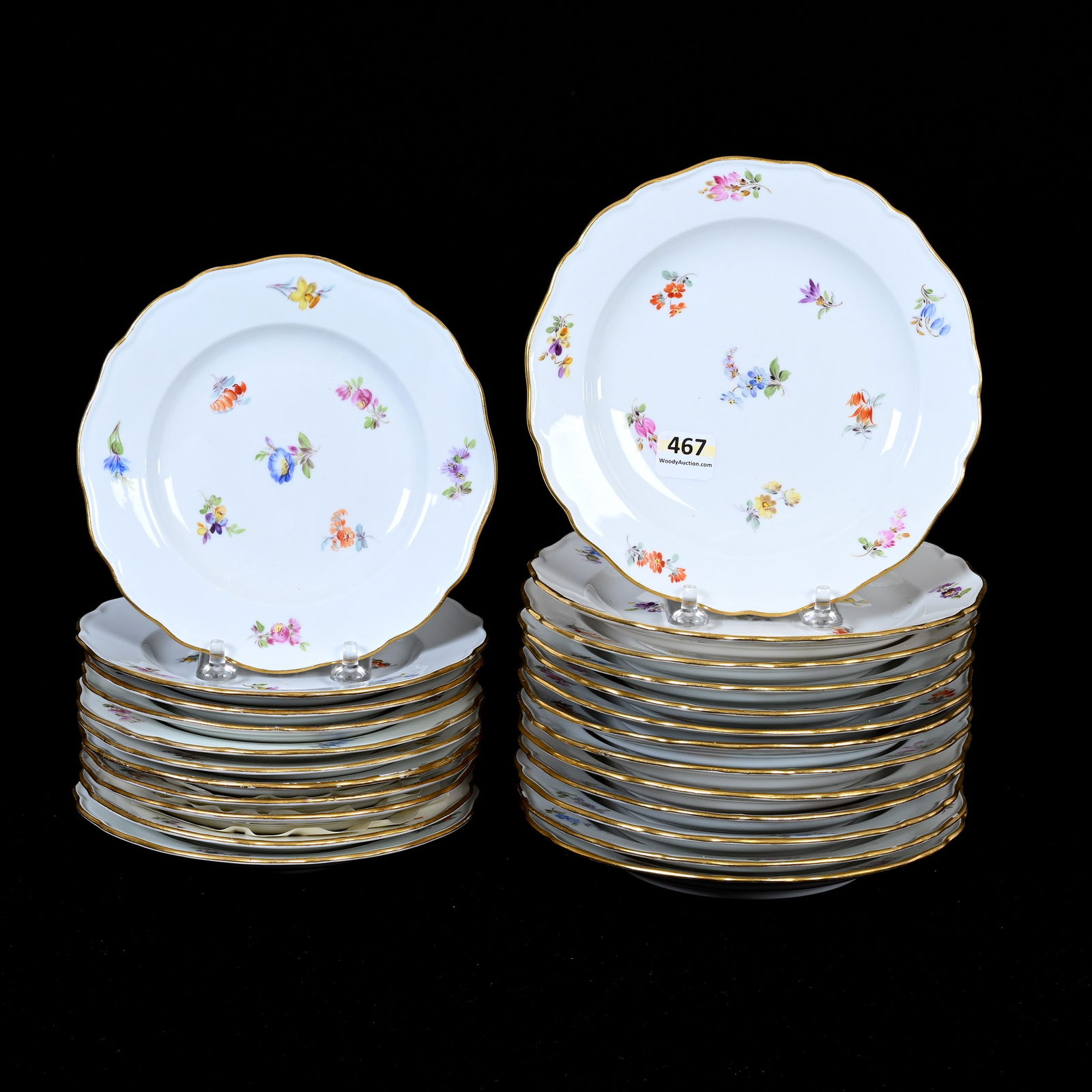 (23) Plates, Meissen Blue Crossed Swords Marks (1 of 2)