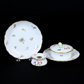 (3) Items, Meissen Blue Crossed Swords Mark
