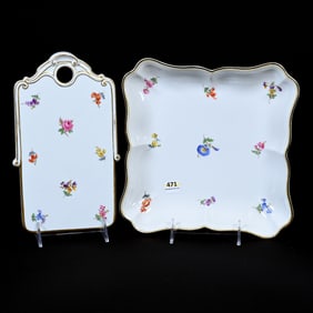 (2) Items, Meissen Blue Crossed Swords Mark