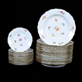 (25) Items, Meissen Blue Crossed Swords Mark