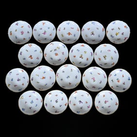 (18) Dishes, Meissen Blue Crossed Swords Mark