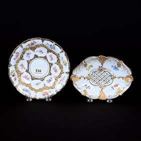 (2) Plates, Meissen Blue Crossed Swords Mark