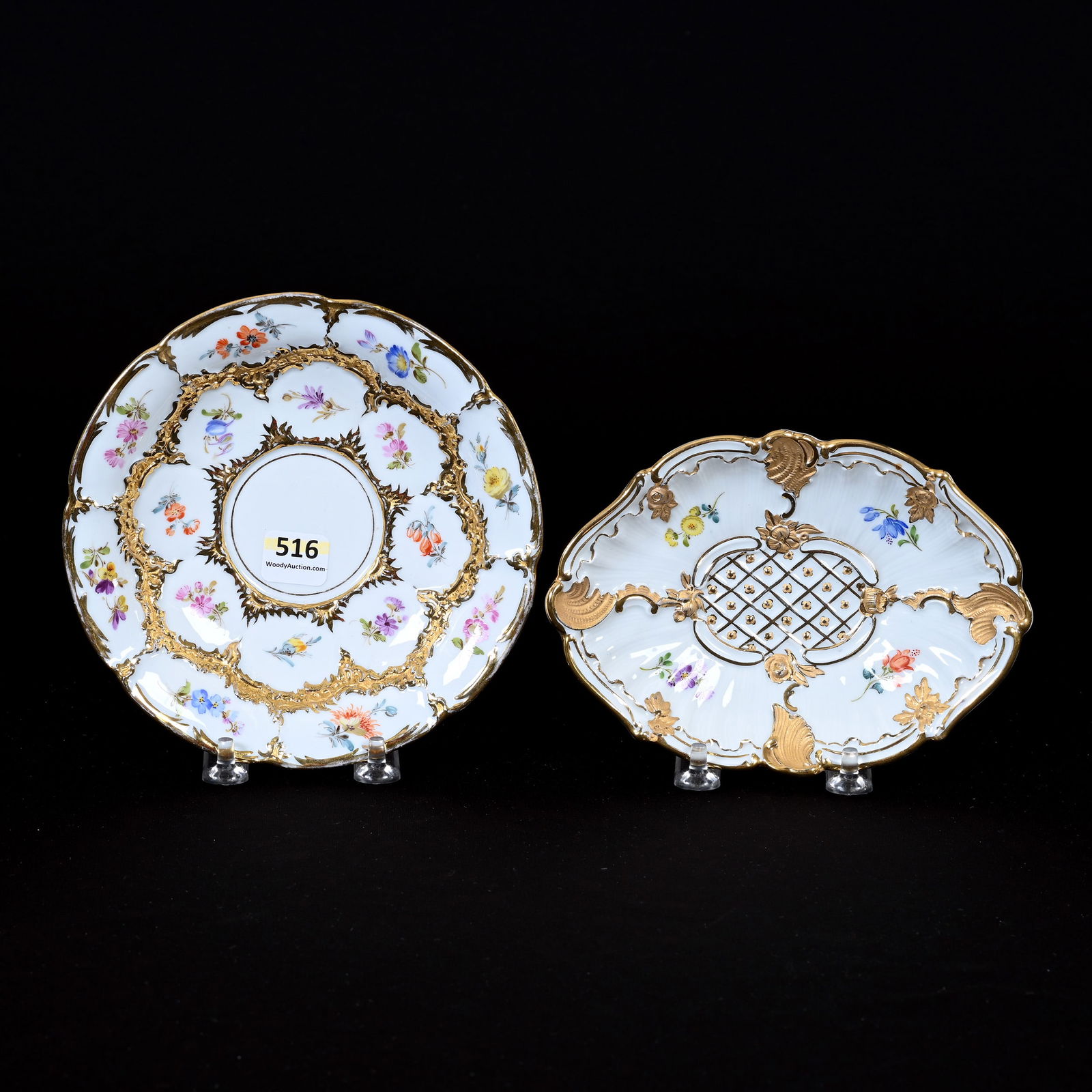 (2) Plates, Meissen Blue Crossed Swords Mark (1 of 2)