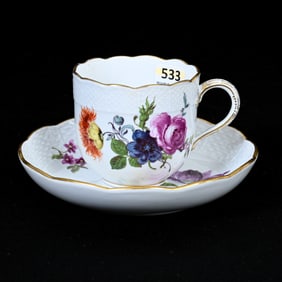 Cup/Saucer, Meissen Blue Crossed Swords Mark