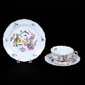 Luncheon Set, Meissen Blue Crossed Swords Mark
