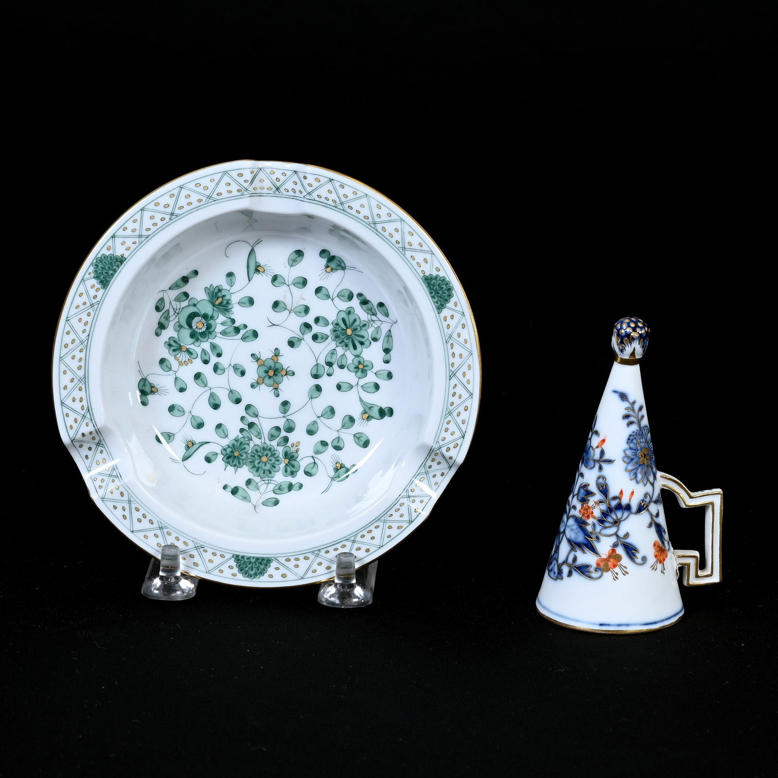 (2) Items, Meissen Blue Crossed Swords Mark (1 of 2)