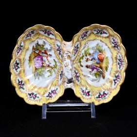 Double Salt Cellar, Meissen Blue Crossed Swords