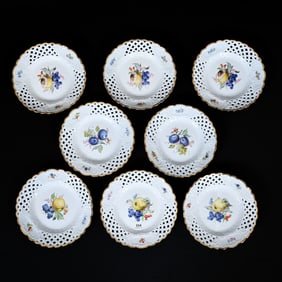 (8) Plates, Meissen Blue Crossed Swords Mark