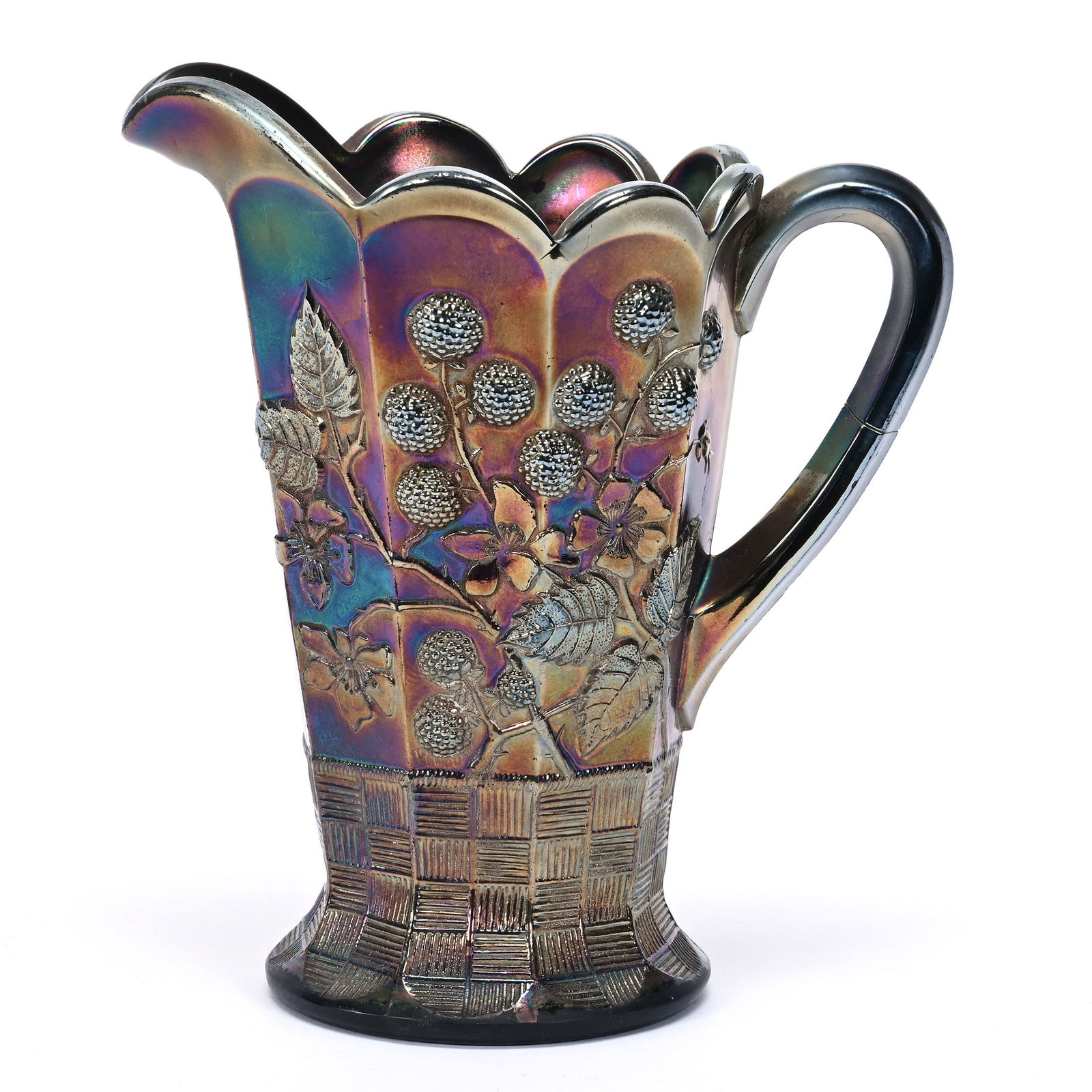 Pitcher, Carnival Glass, Northwood's Raspberry (1 of 3)