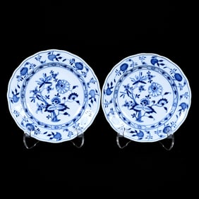 (2) Plates, Meissen Blue Crossed Swords Mark