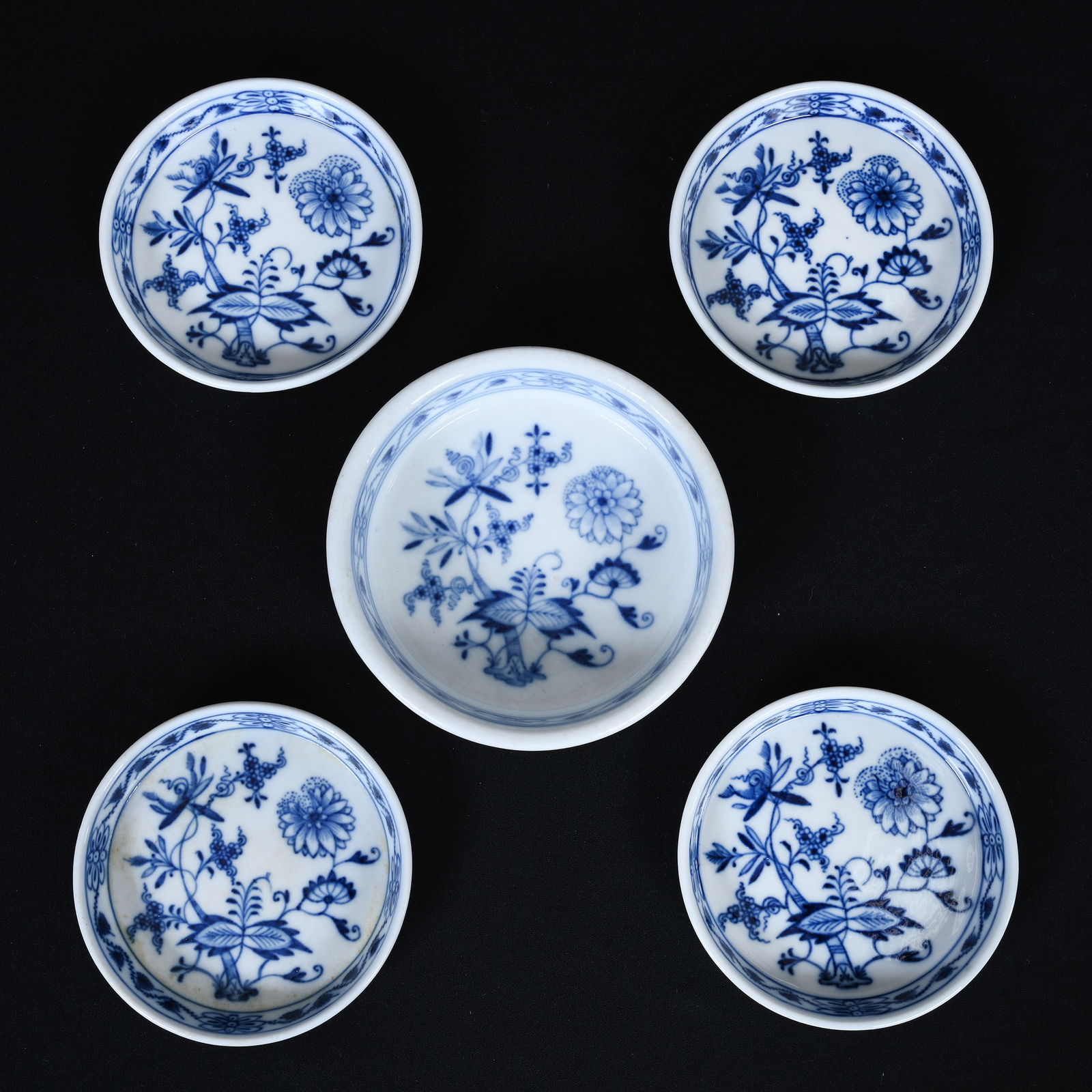 (5) Coasters, Meissen Blue Crossed Swords Mark (1 of 2)