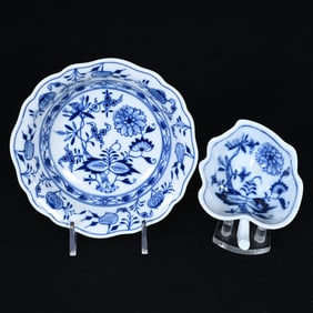 (2) Items, Meissen Blue Crossed Swords Mark