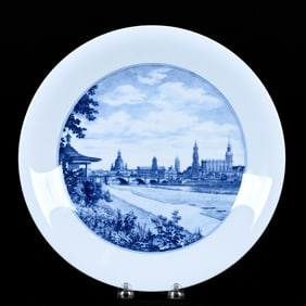 Charger, Meissen Blue Crossed Swords Mark