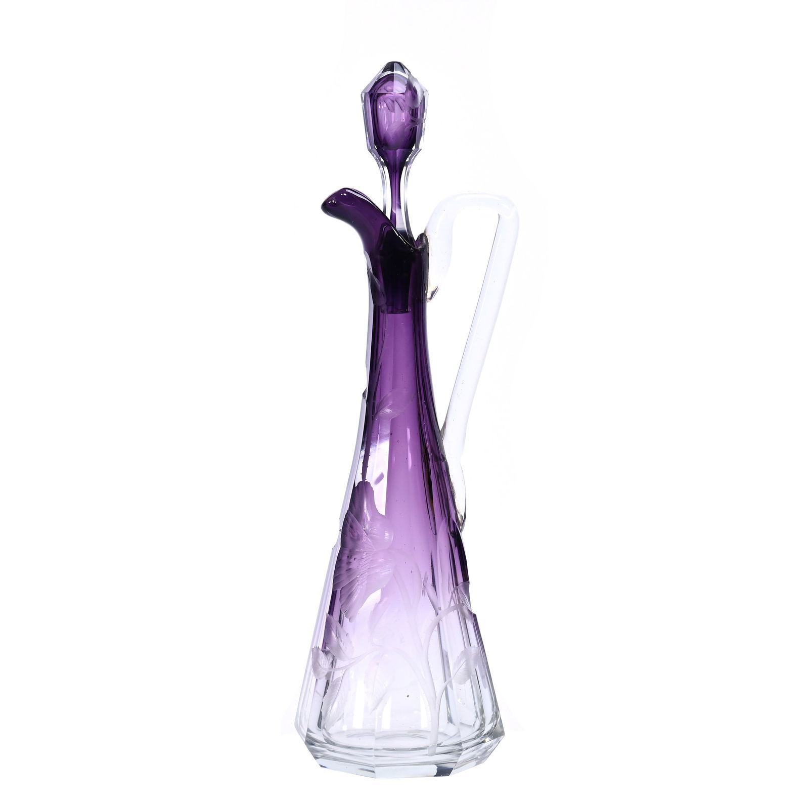 Decanter, Unmarked Moser Art Glass (1 of 4)