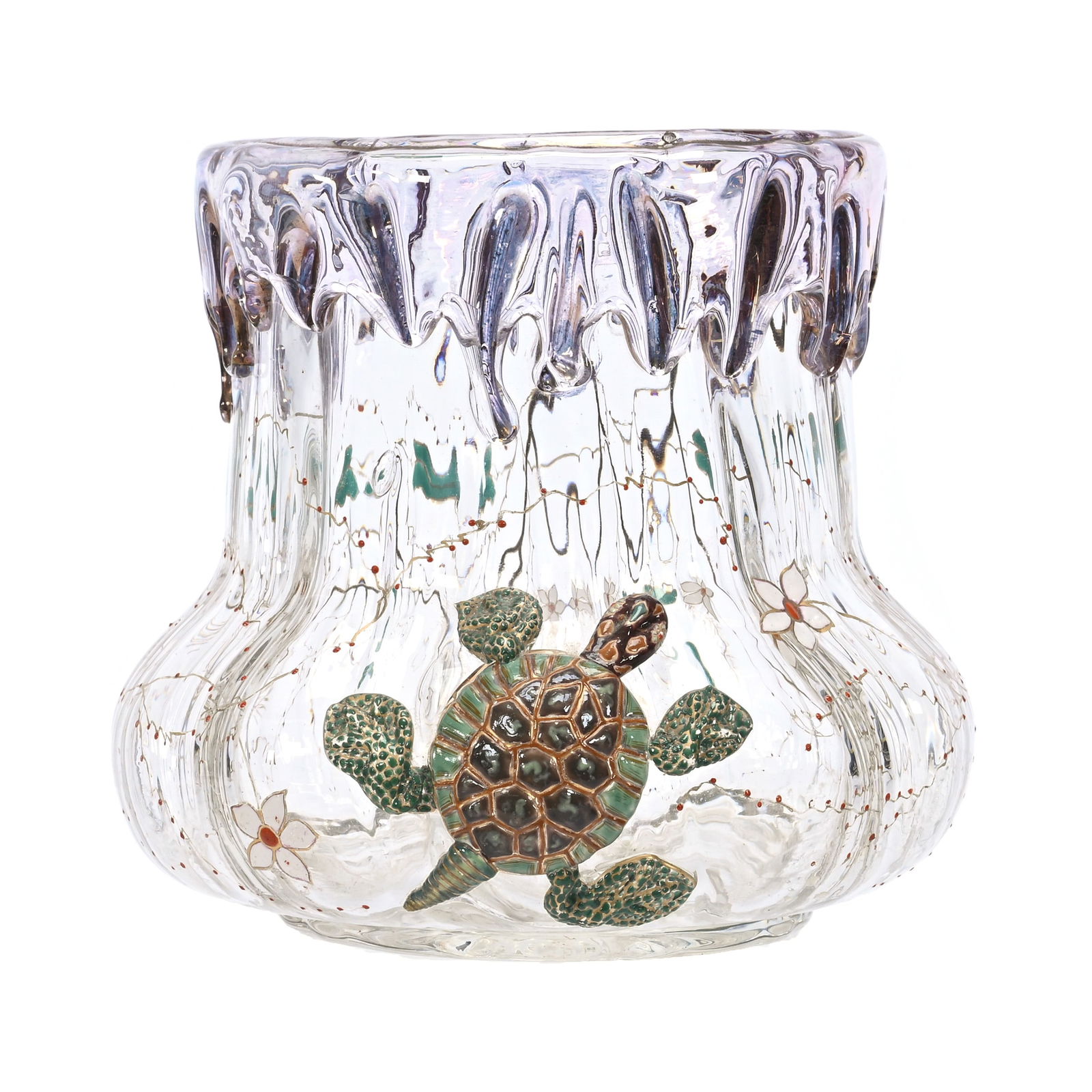 Vase, Unmarked Bohemian Art Glass (1 of 4)