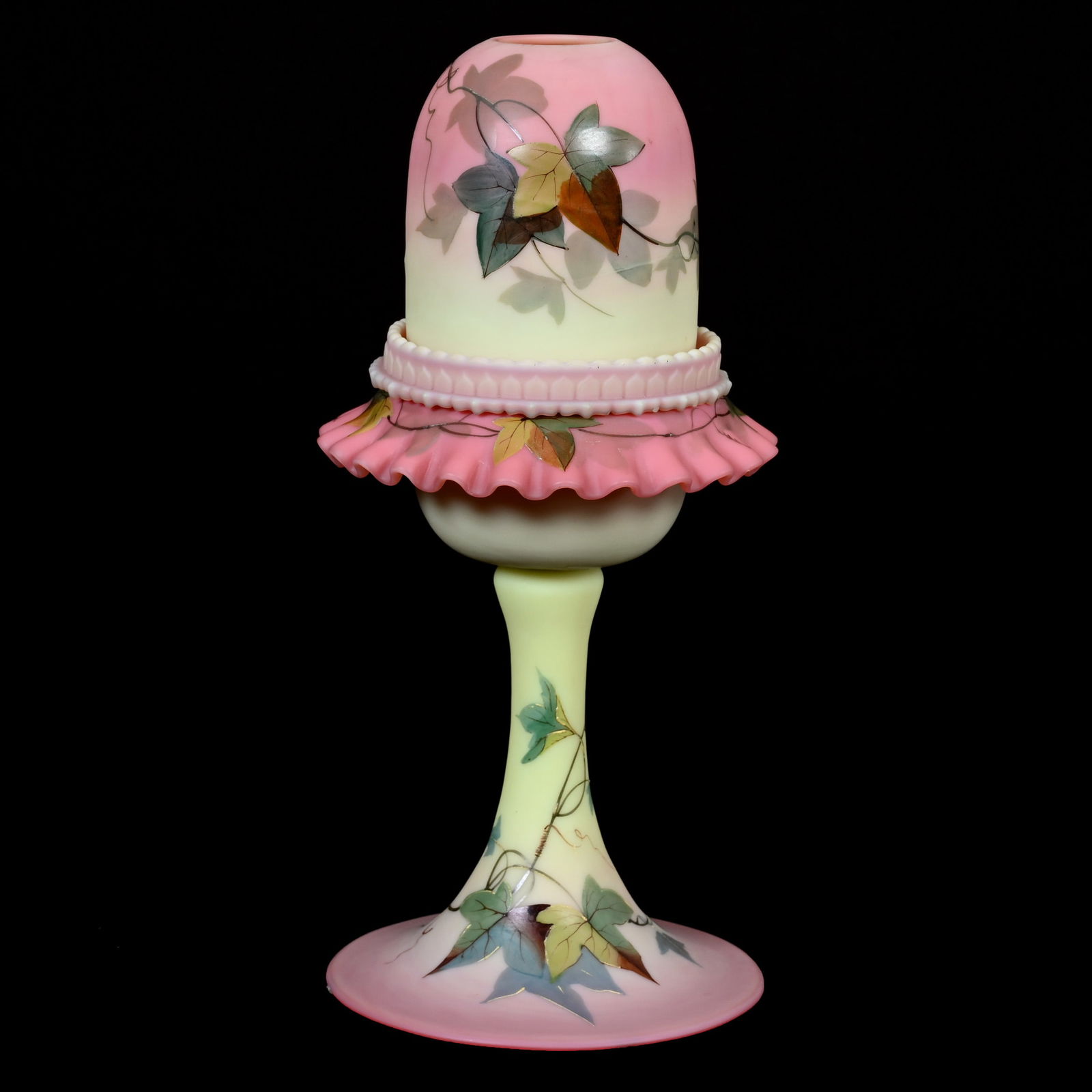 Pedestal Fairy Lamp Signed Thomas Webb Queens Burmese (1 of 4)