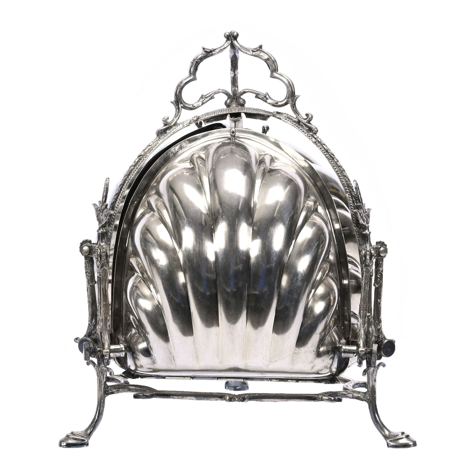 English Biscuit Warmer, Silverplate, Shell Shape (1 of 4)