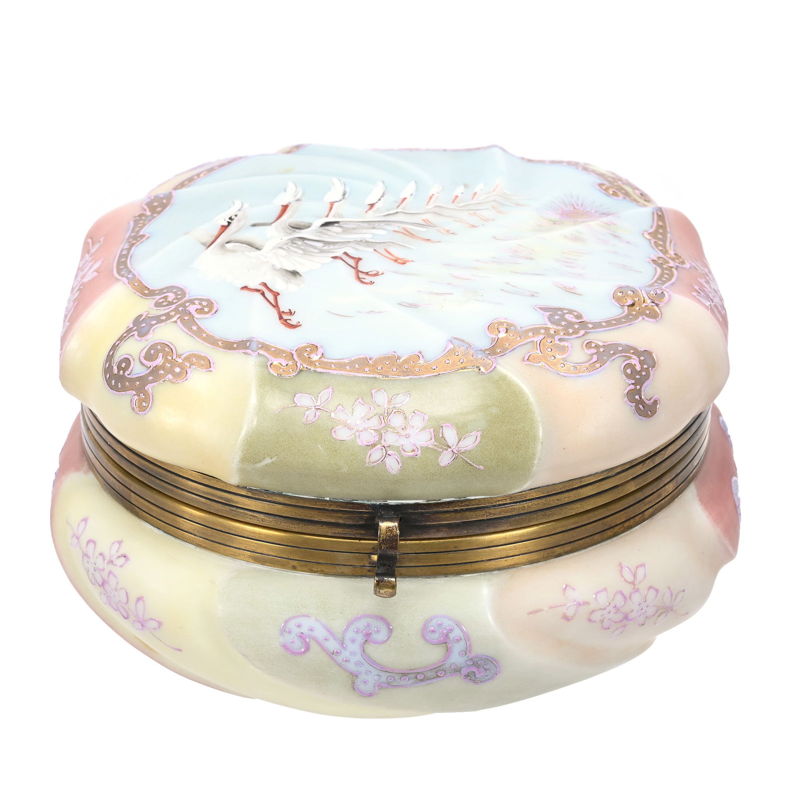 Dresser Box, Unmarked Wave Crest Art Glass (1 of 4)