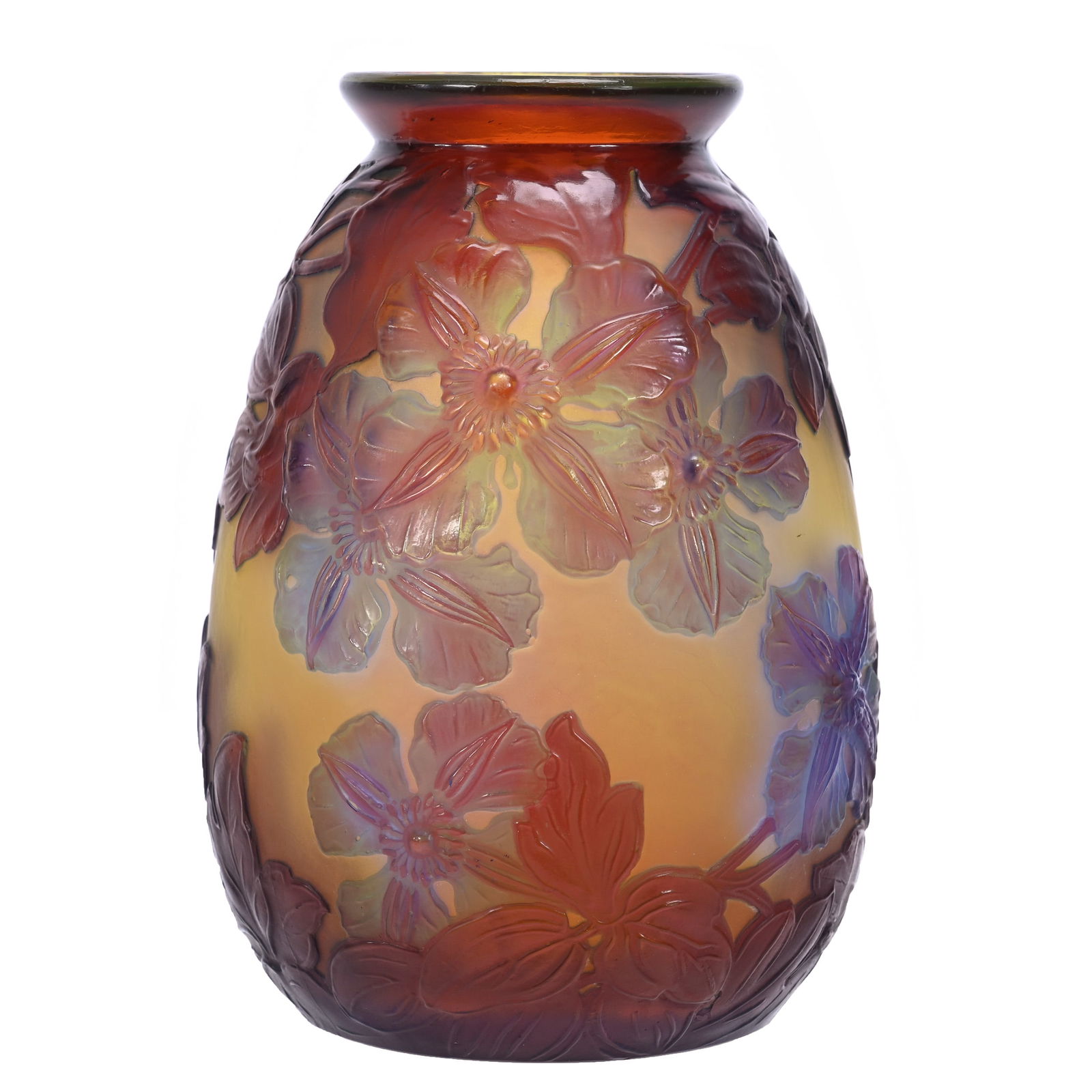 Vase Signed Galle Souffle French Cameo Art Glass (1 of 4)