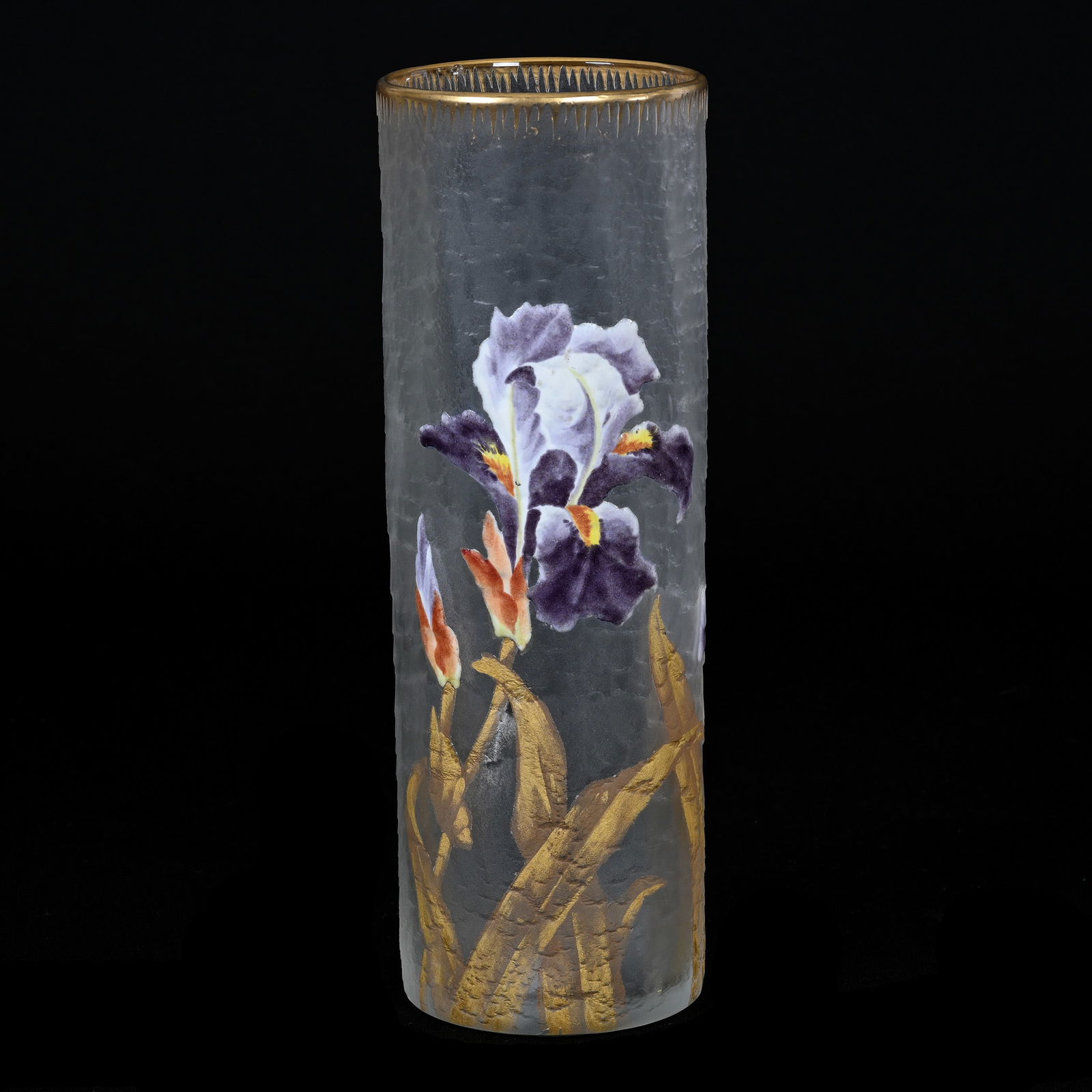 Cylinder Vase Signed Mt. Joye Art Glass (1 of 4)