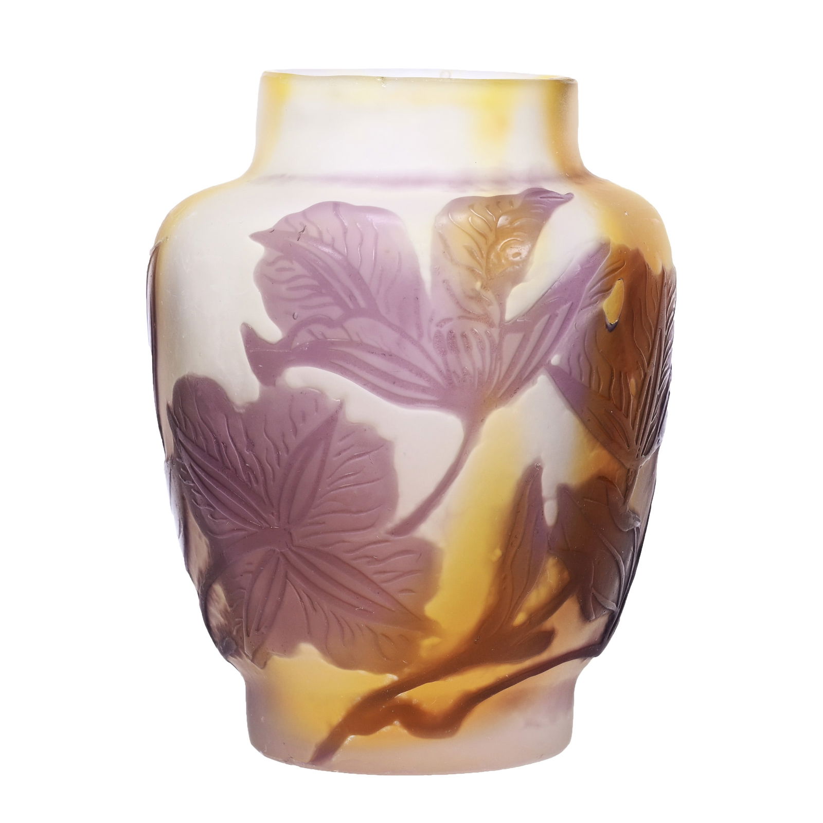 Miniature Vase Signed *Galle French Cameo Art Glass (1 of 5)