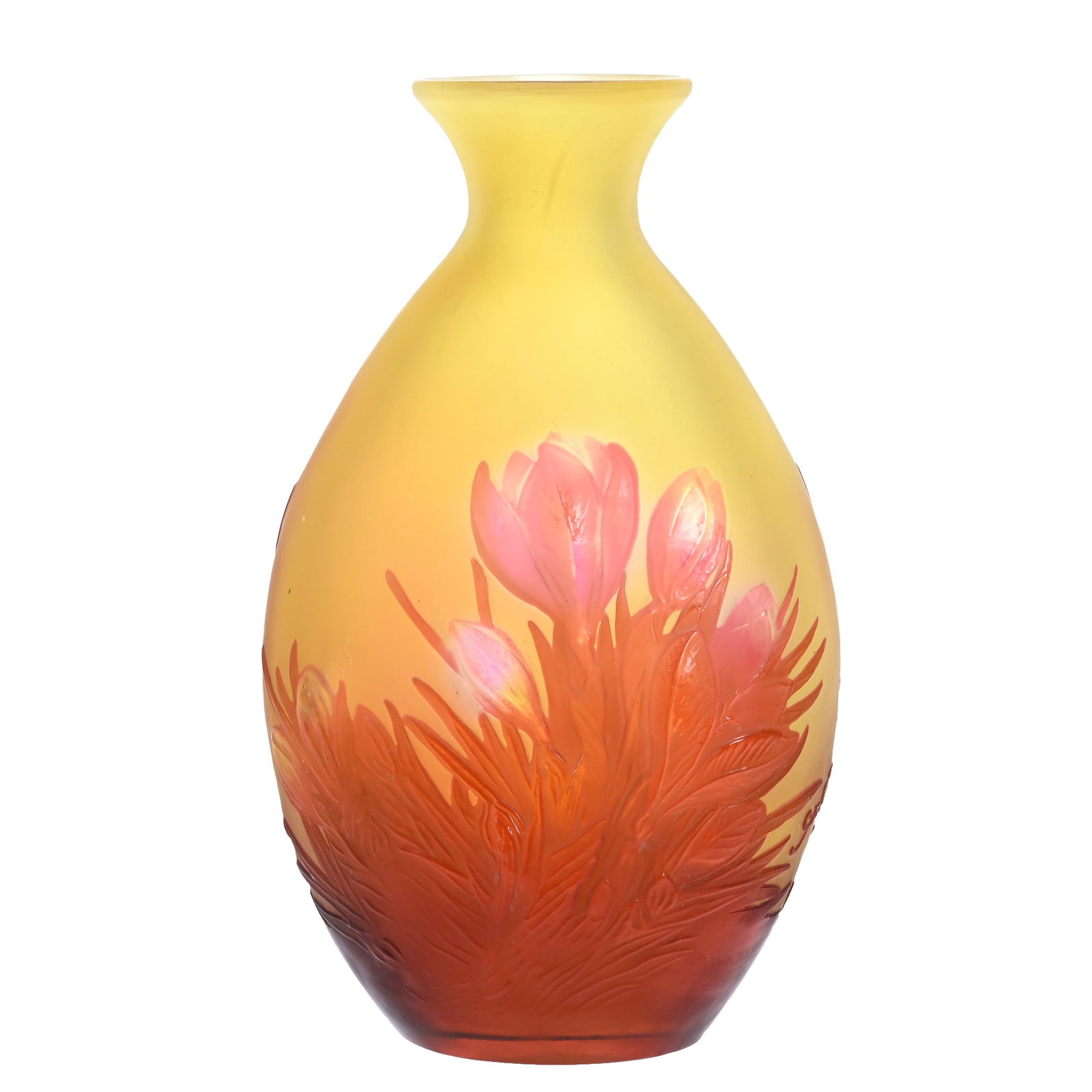 Vase Signed Galle Souffle French Cameo Art Glass (1 of 4)