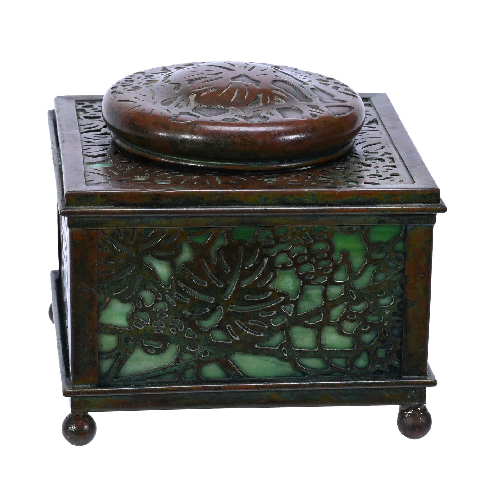 Square Inkwell Marked Tiffany Studios #844 (1 of 6)