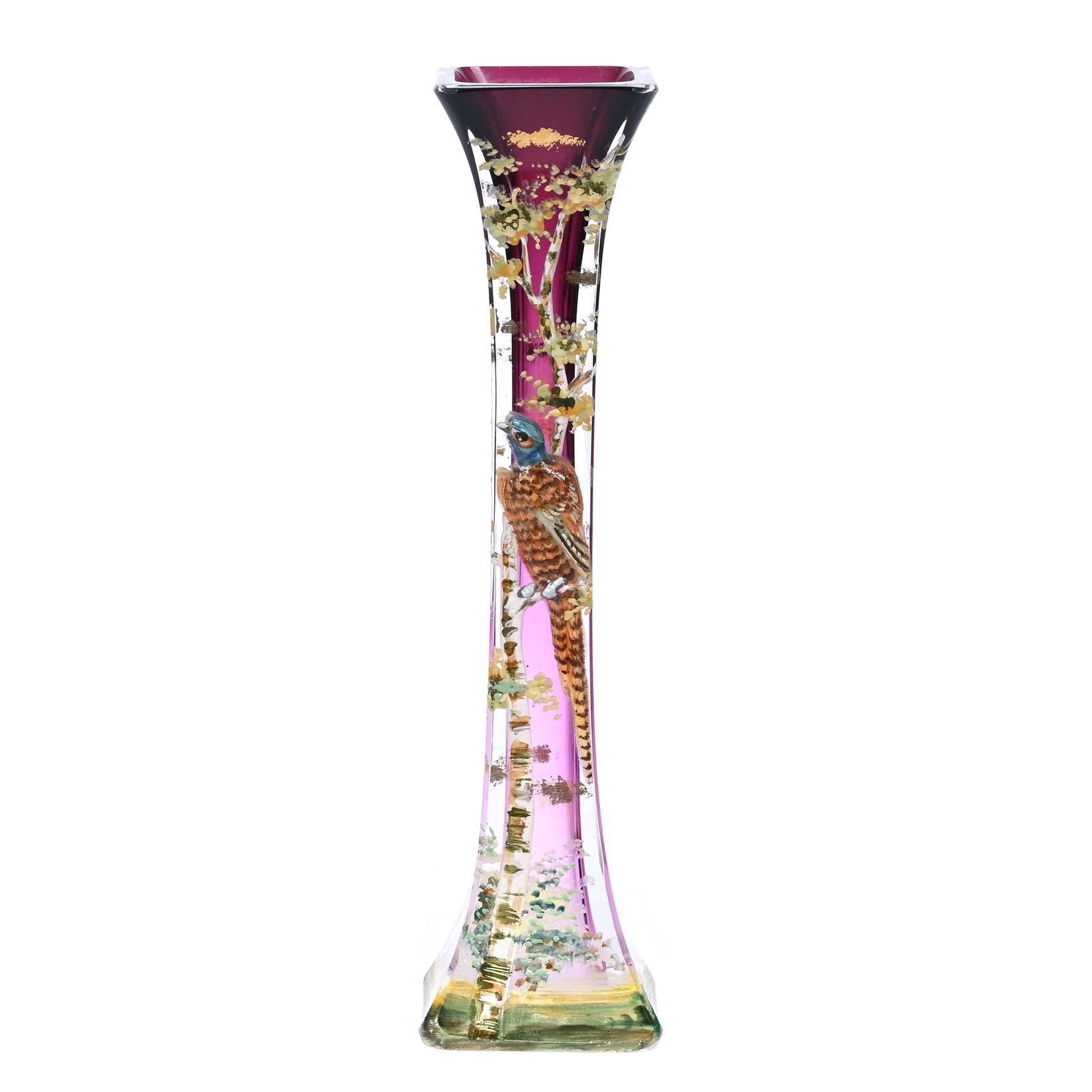 Square Vase, Cased Amethyst Art Glass (1 of 3)