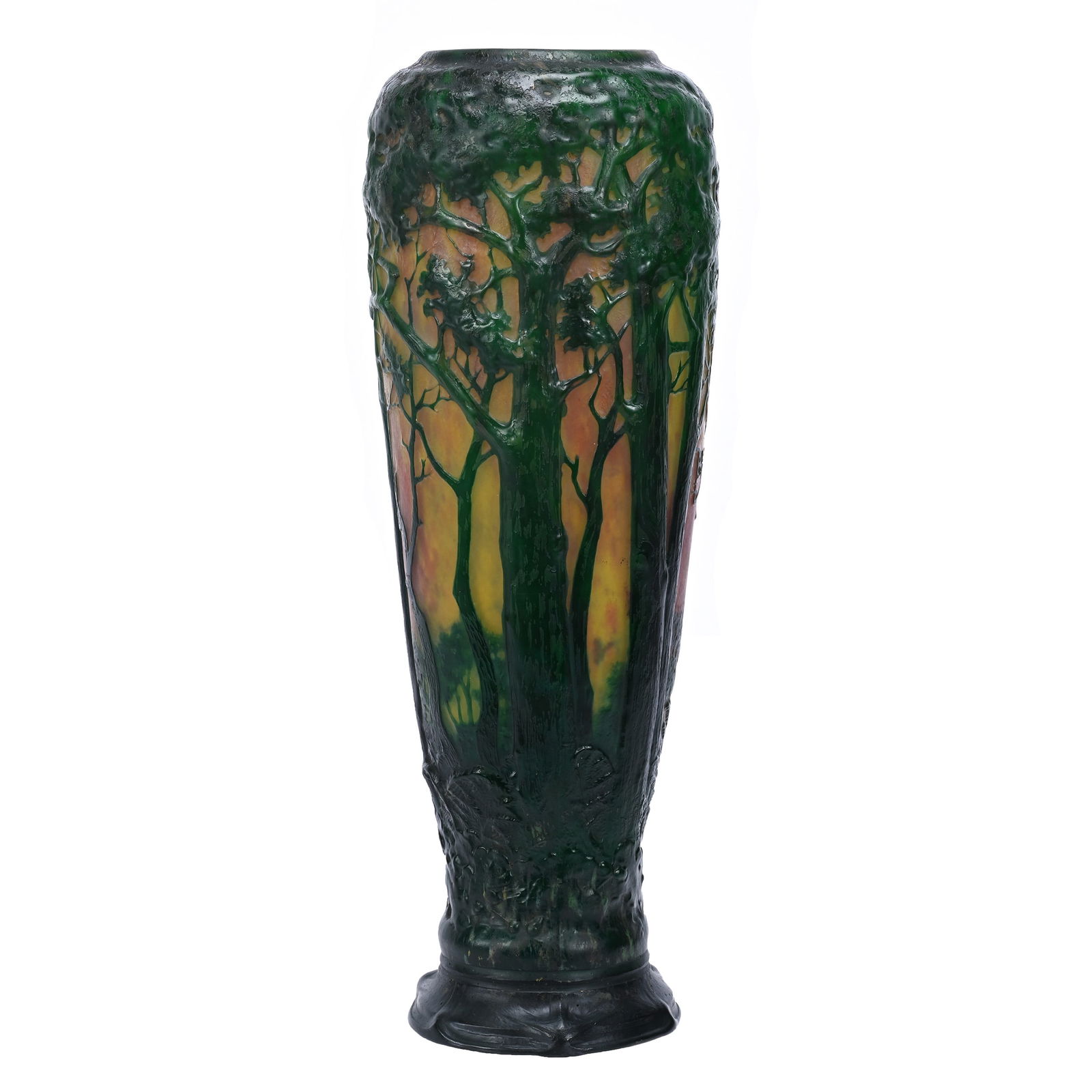 Vase Signed Daum Nancy Souffle French Cameo (1 of 4)