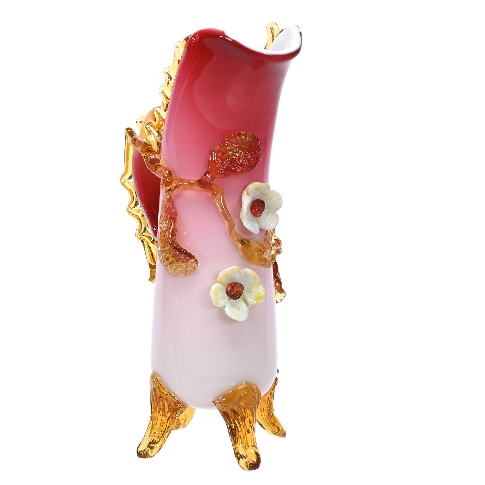 Footed Ewer, Cased S&W Peachblow Art Glass (1 of 5)