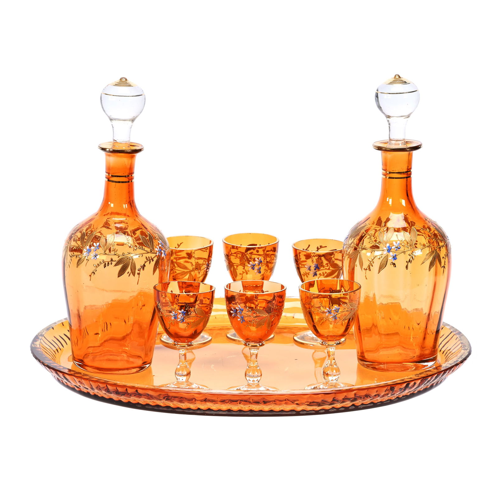 Liqueur Set, Unmarked Moser Art Glass (1 of 3)