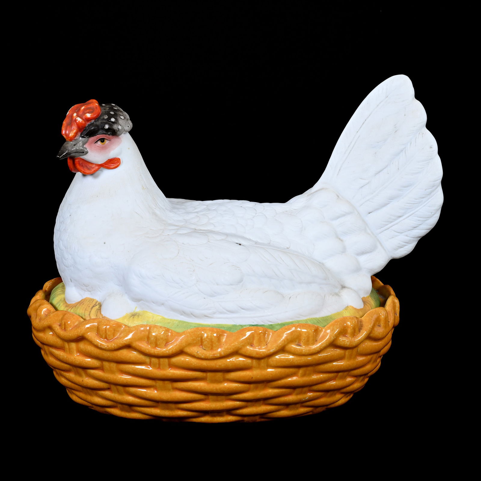 Covered Dish, Figural Staffordshire Hen On Nest (1 of 3)