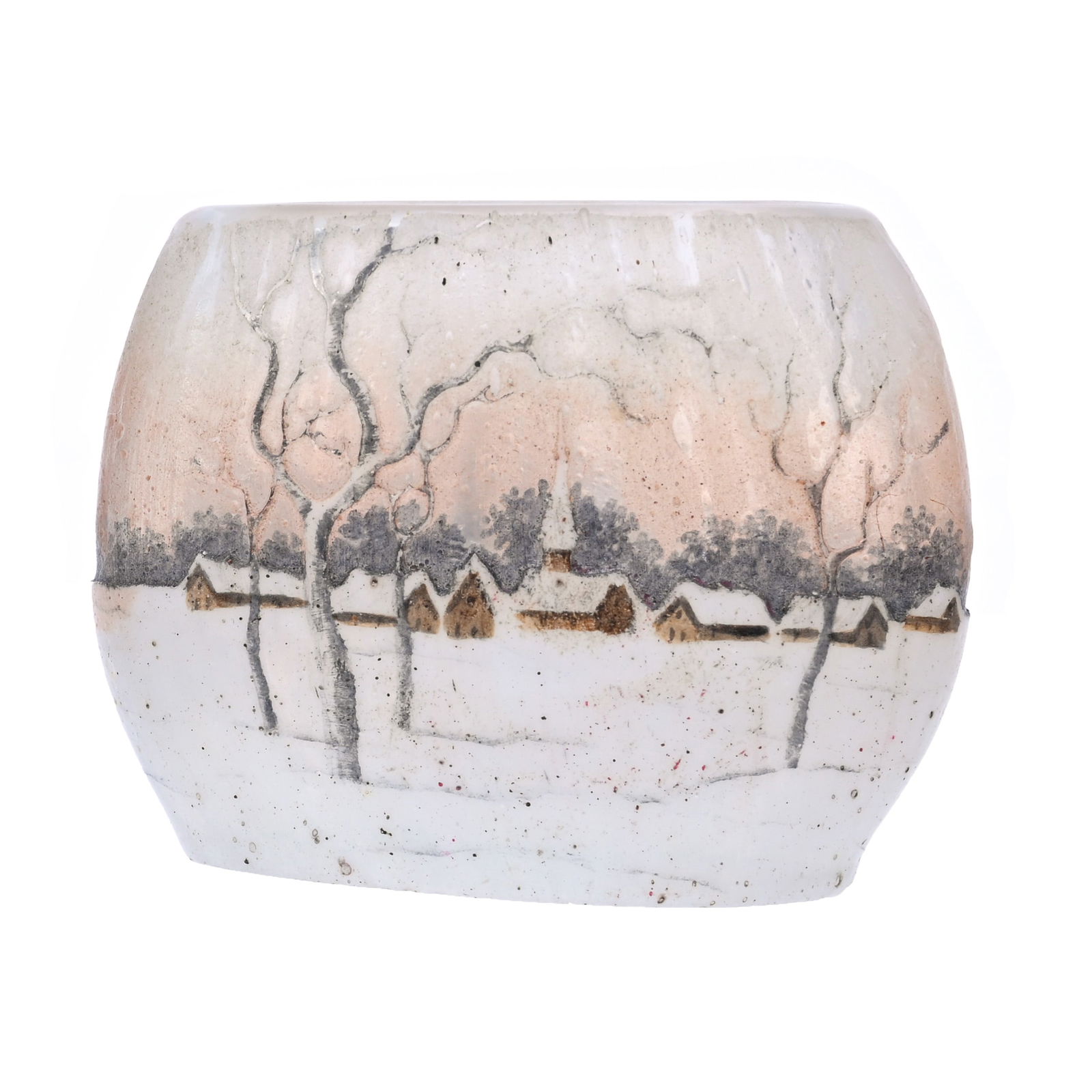 Miniature Oval Vase Signed Daum Nancy French Cameo (1 of 3)