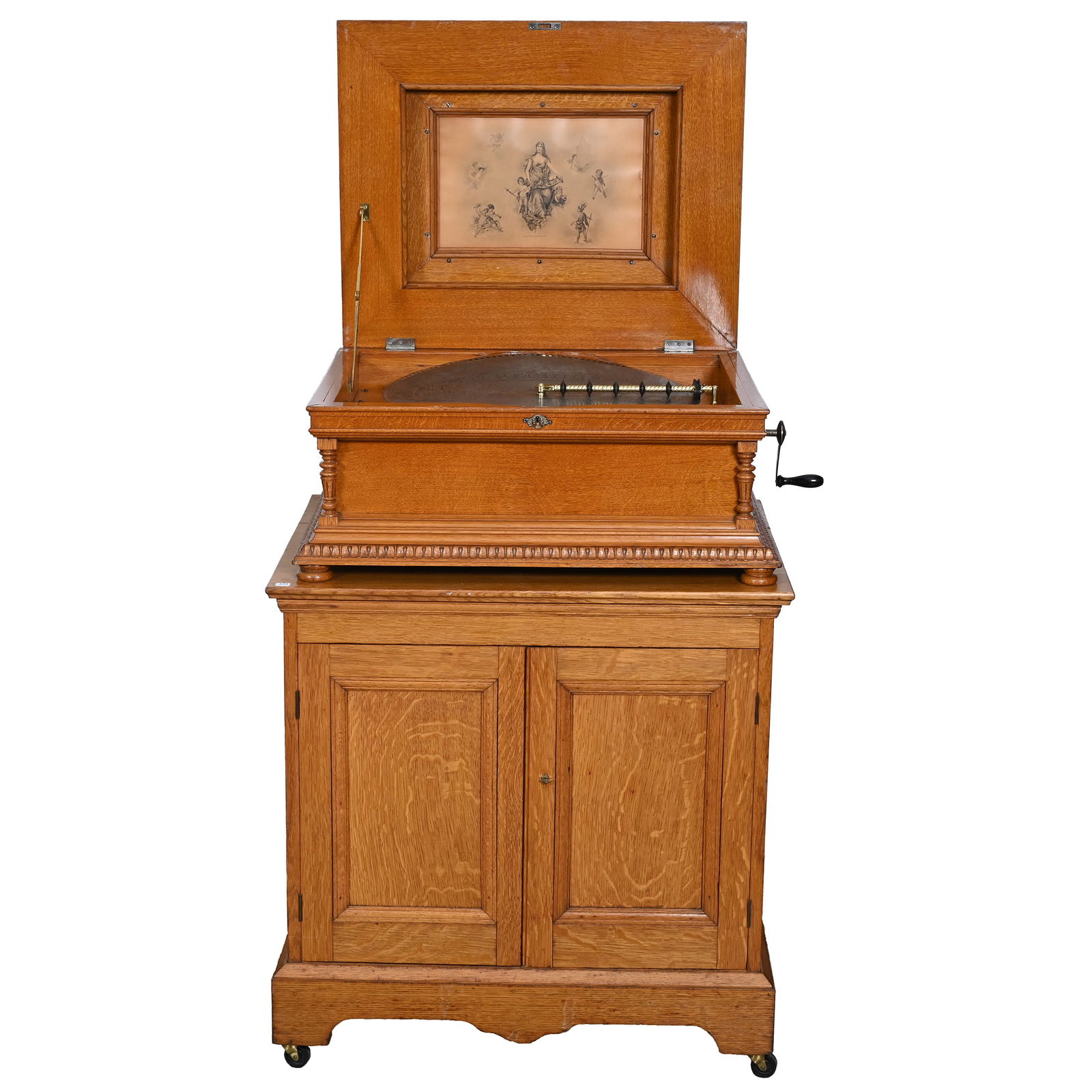 Regina Music Box, 20.5" Disc, Double Comb, Oak Case (1 of 5)