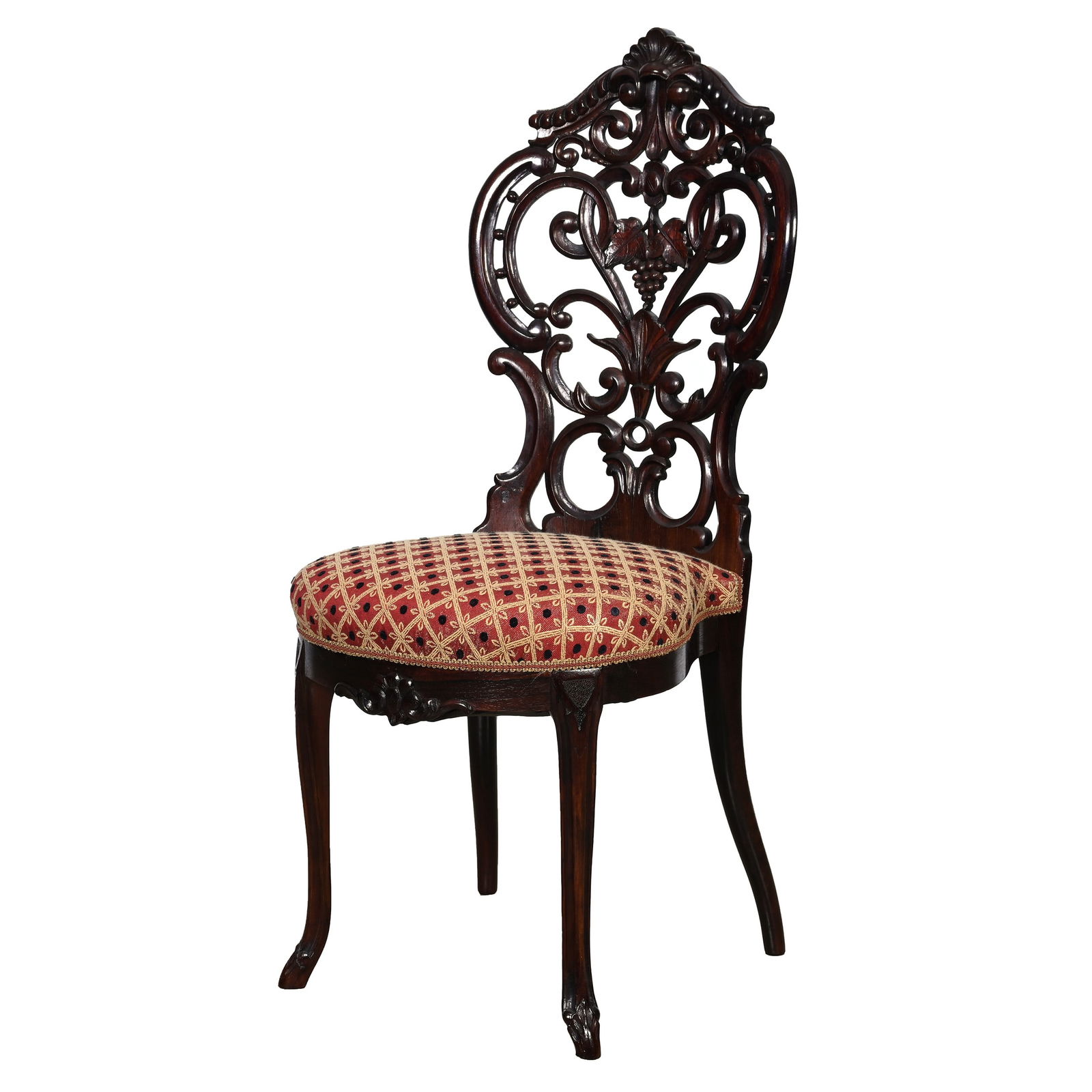 Side Chair, Victorian Rosewood, Stanton Hall By Joseph Meeks (1 of 3)