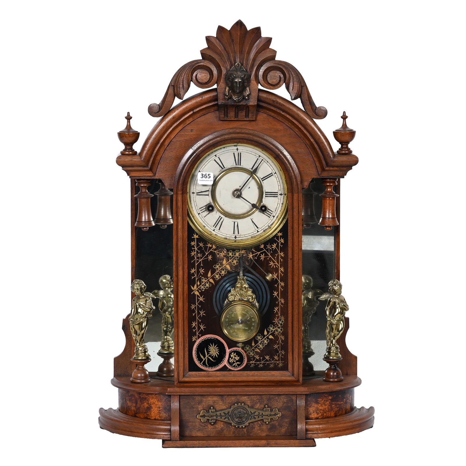 Victorian Walnut Shelf Clock, New Haven Occidental (1 of 5)
