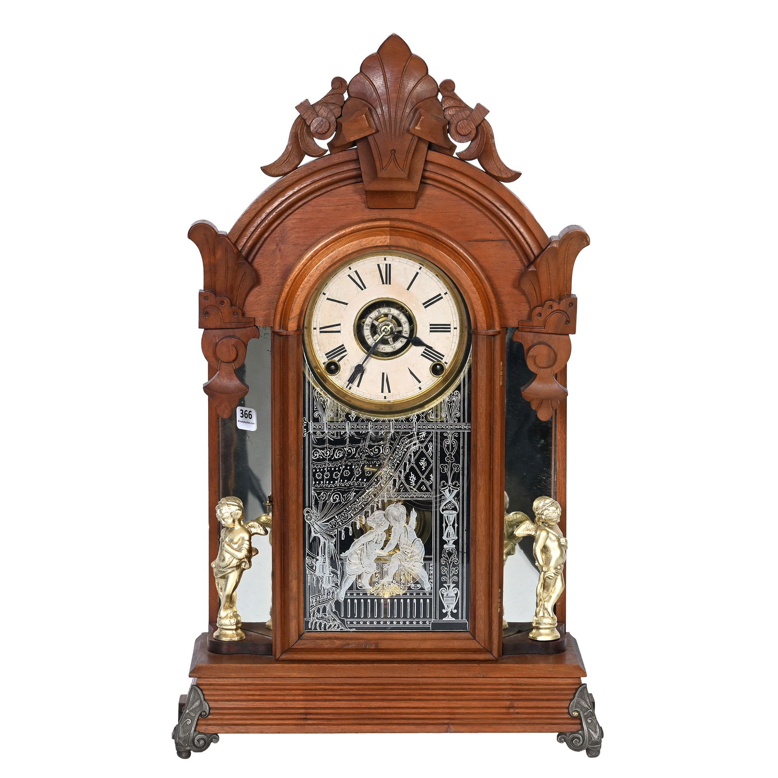 Victorian Walnut Shelf Clock, Ansonia Windsor Case (1 of 4)