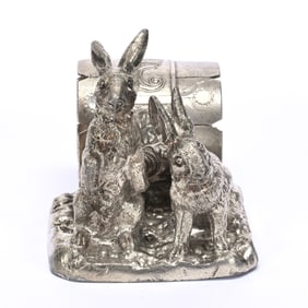 Figural Napkin Ring, Two Rabbits
